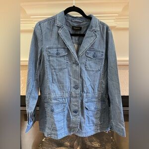Talbots Light Blue Denim Utility Jacket